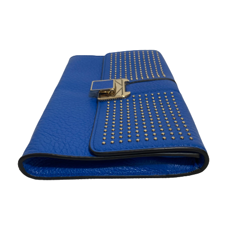 Rebecca Minkoff Electric Blue Gold Studded Clutch | Pre Loved |