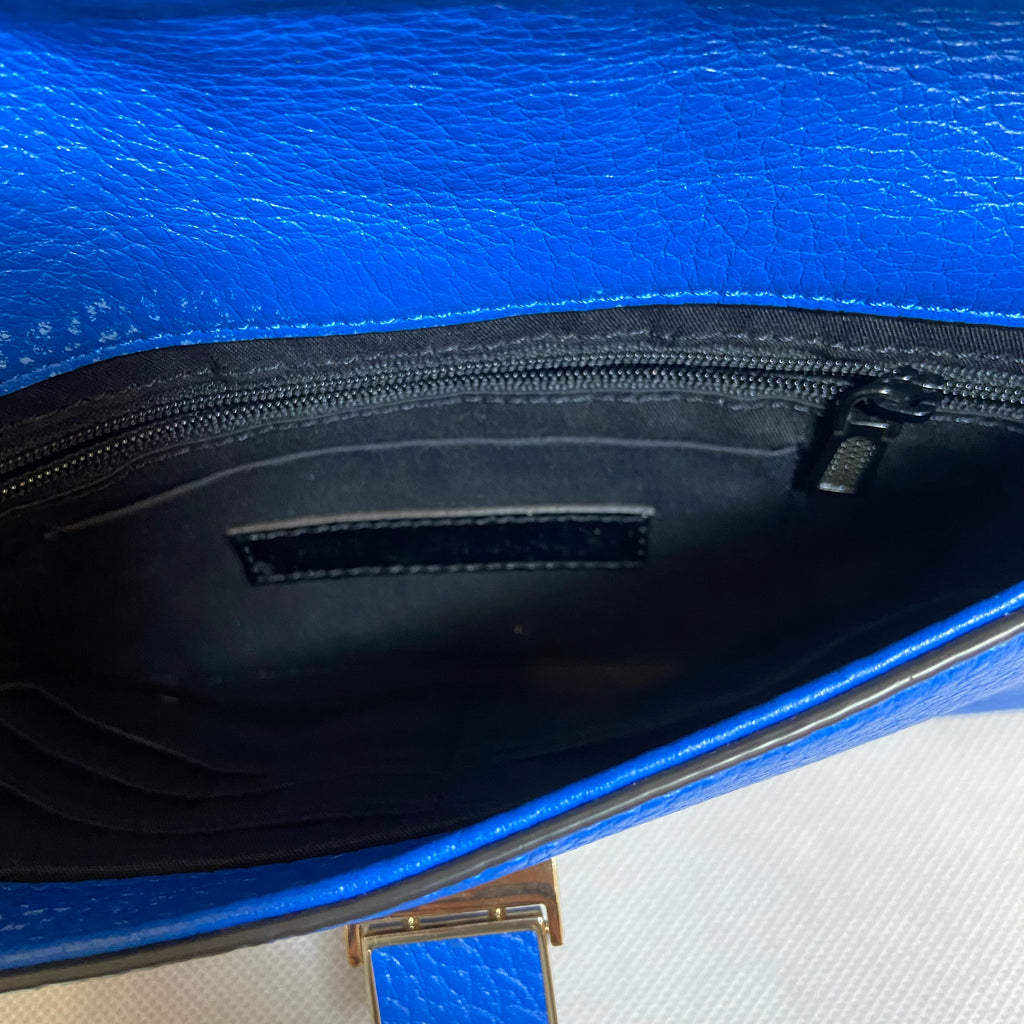 Rebecca Minkoff Electric Blue Gold Studded Clutch | Pre Loved |