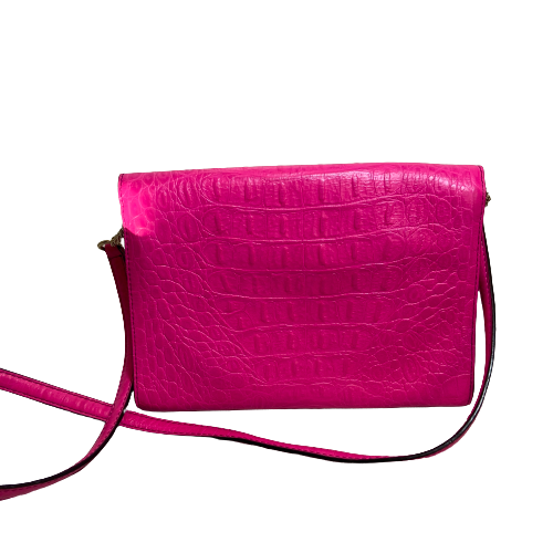 Kate Spade Pink “Orchard Valley Fiona” Croc Textured Leather Shoulder Bag | Gently Used |