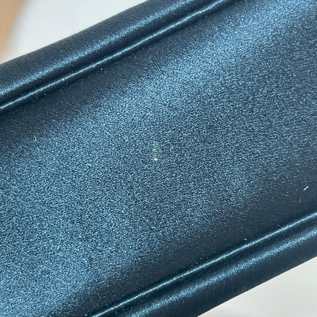 Judith Lieber Blue Satin Vintage Convertible Clutch | Gently Used |