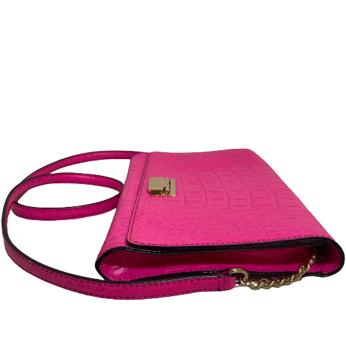 Kate Spade Pink “Orchard Valley Fiona” Croc Textured Leather Shoulder Bag | Gently Used |