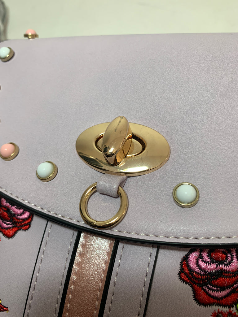 Juanita Jo Lilac & Floral Applique Shoulder Bag | Brand New |