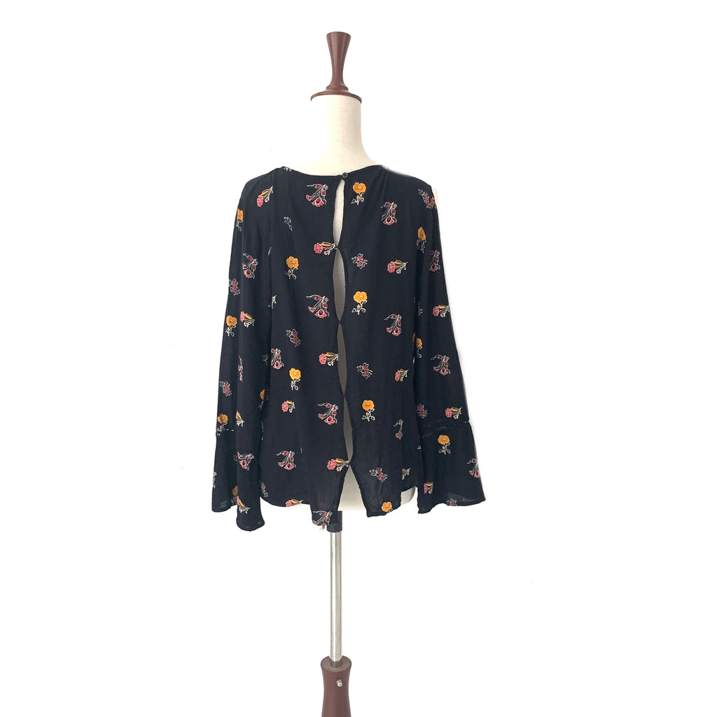 Papaya Black Floral Printed Blouse | Pre Loved |