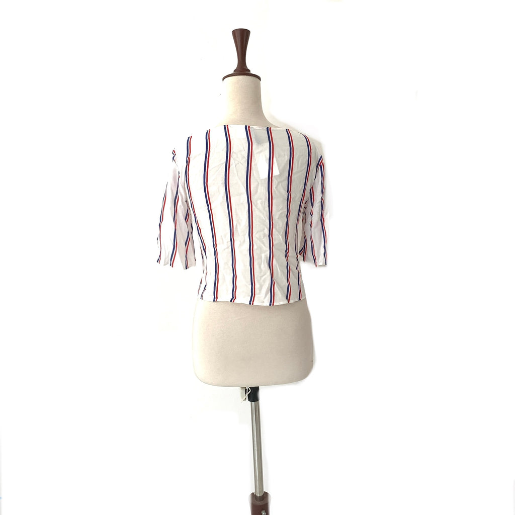 H&M White Striped Cropped Top | Brand New |
