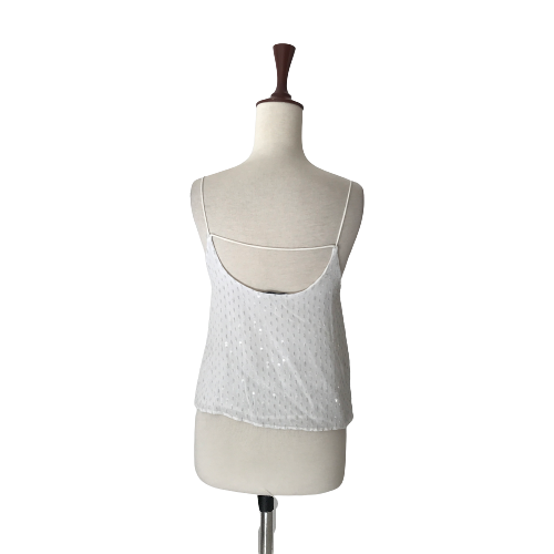 Mango White Metallic Slip Top | Gently Used |