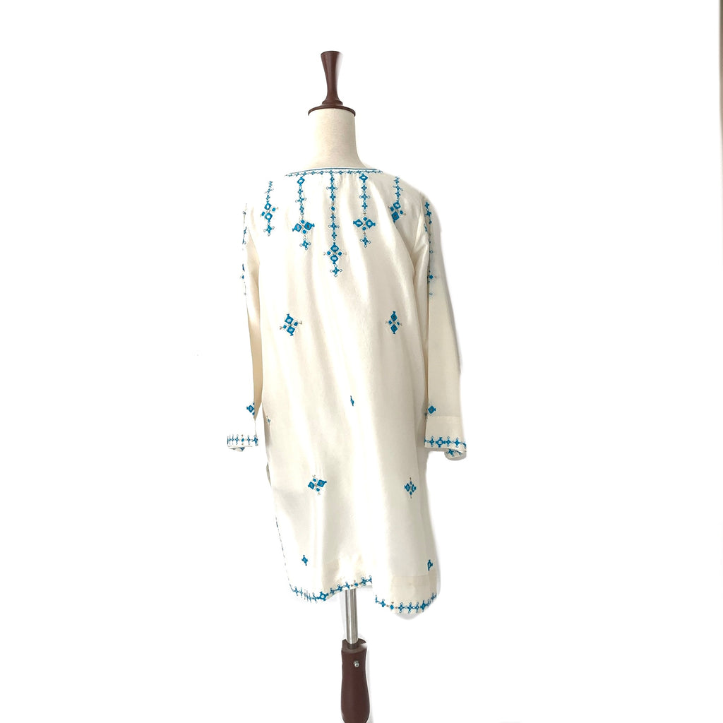 Miraka by Misha Lakhani Cream Embroidered Kurta | Gently Used |