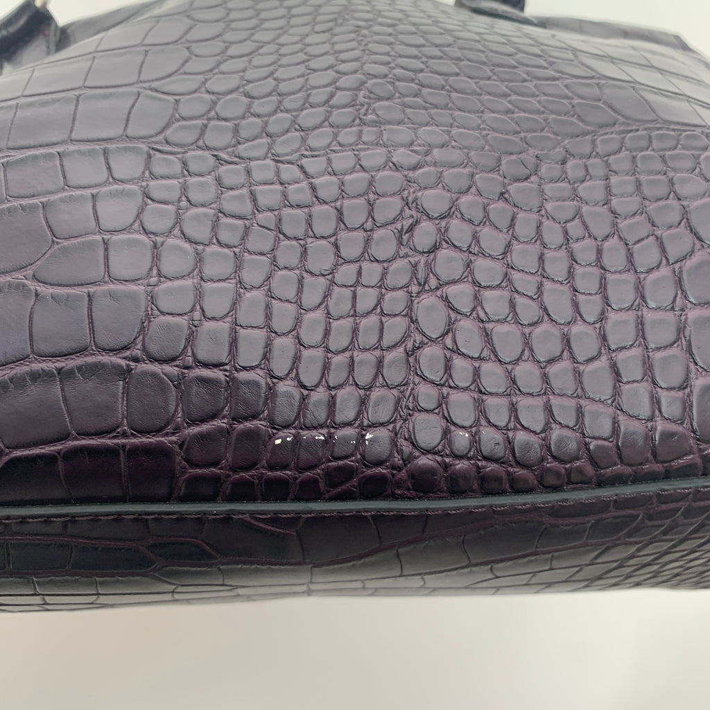 Liz Claiborne Purple Faux Leather Tote | Gently Used |