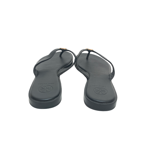 Tory Burch Black Leather 'Benton' Thong Sandals | Gently Used |