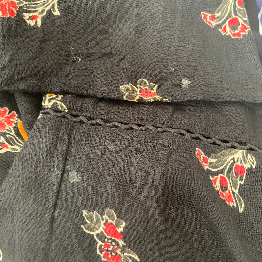 Papaya Black Floral Printed Blouse | Pre Loved |