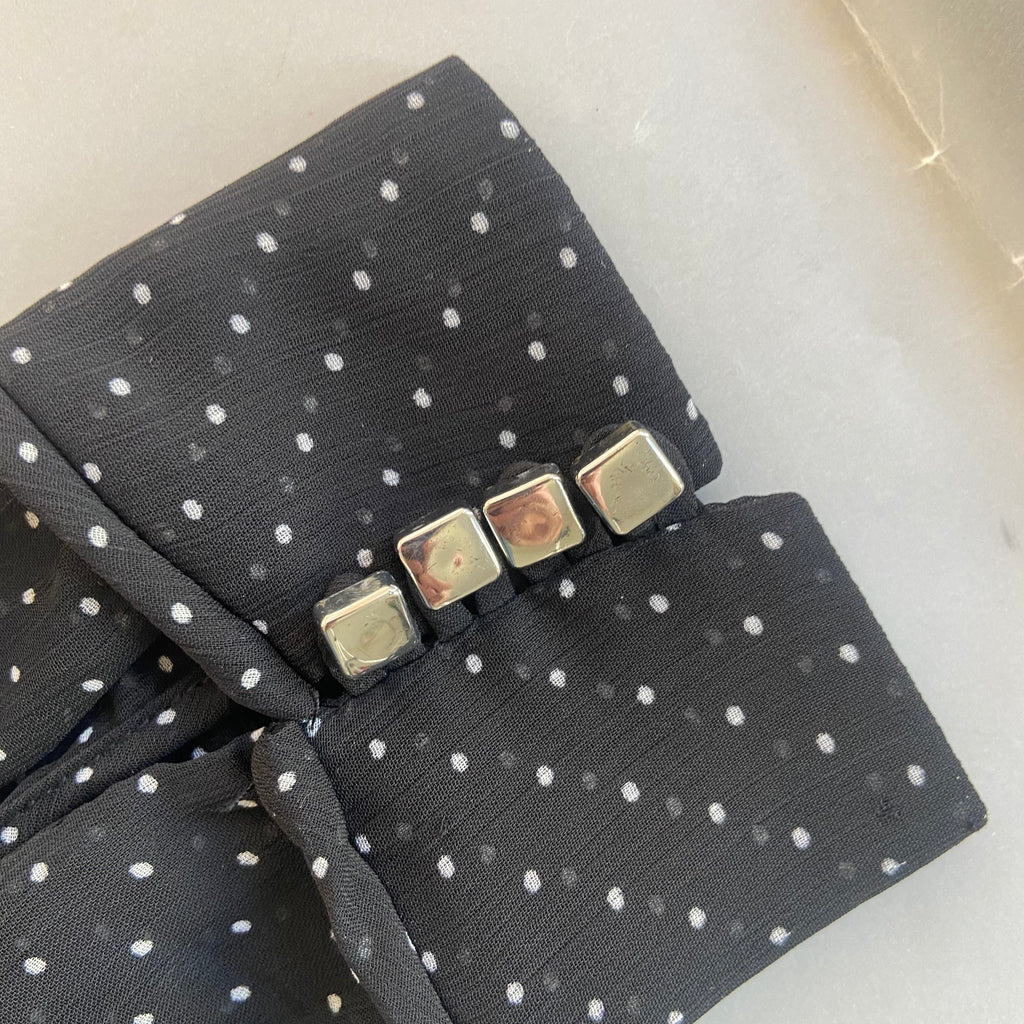 Mango Black Sheer Polka Dot Blouse | Gently Used |