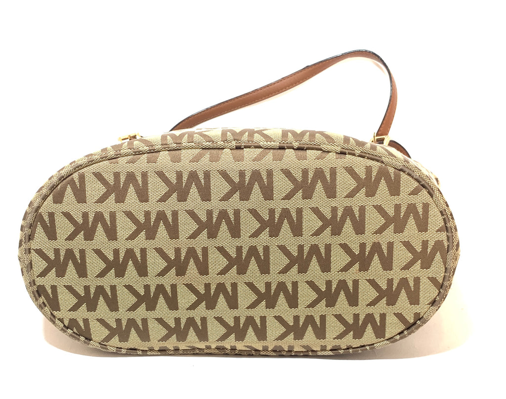 Michael Kors Beige Canvas & Leather Monogram Tote | Gently Used |