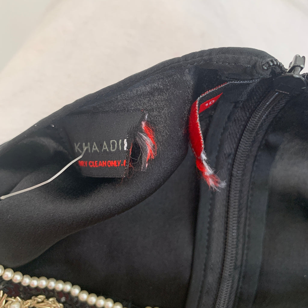 Khaadi Khaas Black Embroidered & Embellished Sleeveless Kameez | Pre Loved |