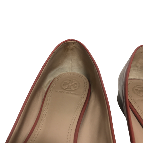Tory Burch Rust Leather Ballet Flats | Pre Loved |