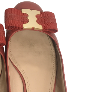 Tory Burch Rust Leather Ballet Flats | Pre Loved |