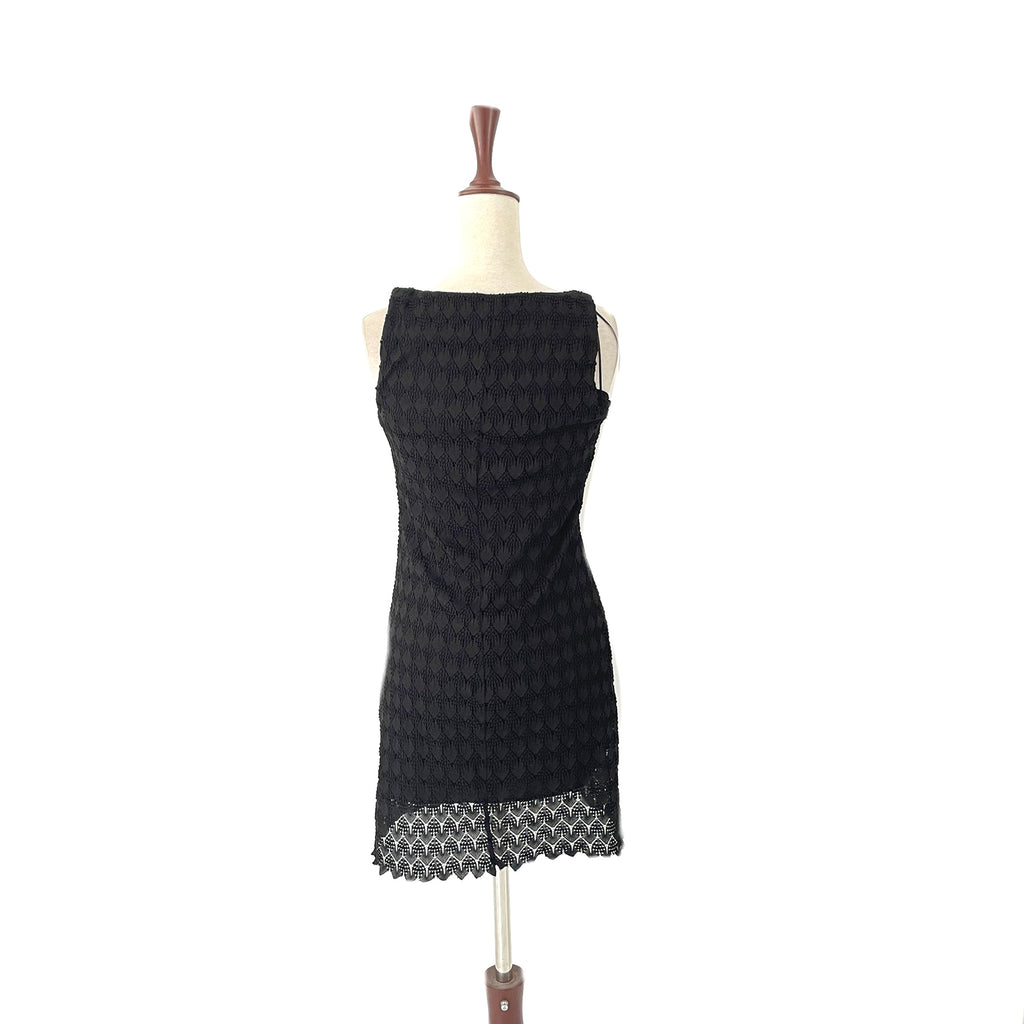 ZARA Black Sleeveless Lace Long Top | Gently Used |