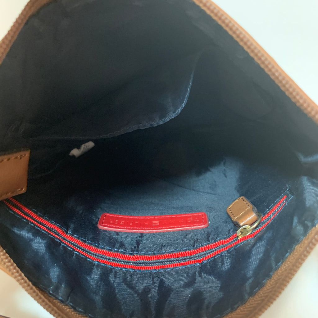 Tommy Hilfiger Tan & Beige Monogram Canvas Cross-Body Bag | Gently Used |