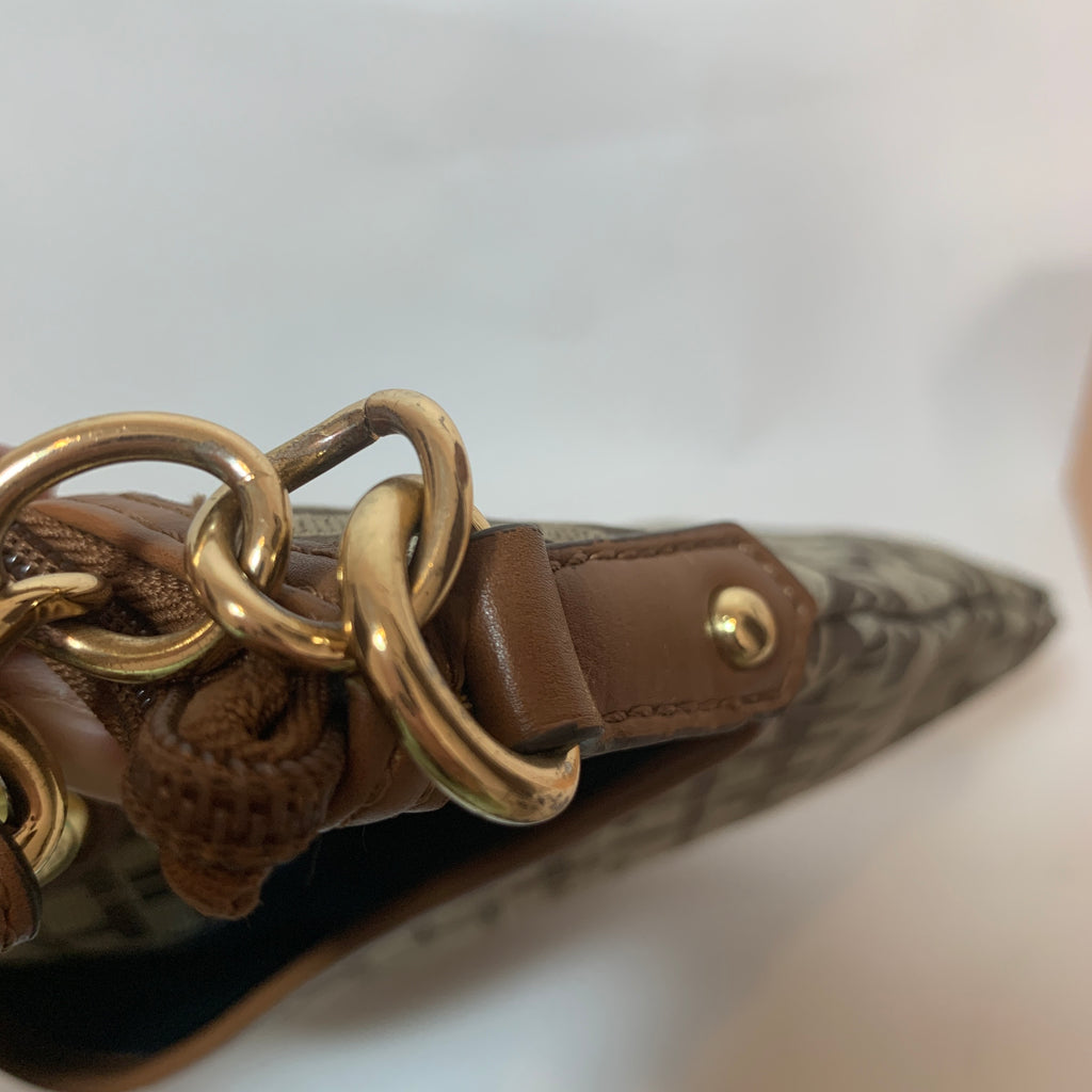 Tommy Hilfiger Tan & Beige Monogram Canvas Cross-Body Bag | Gently Used |