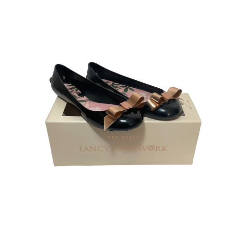 Ted Baker 'DAHLIA" Black Jelly Ballet Flats | Gently Used |