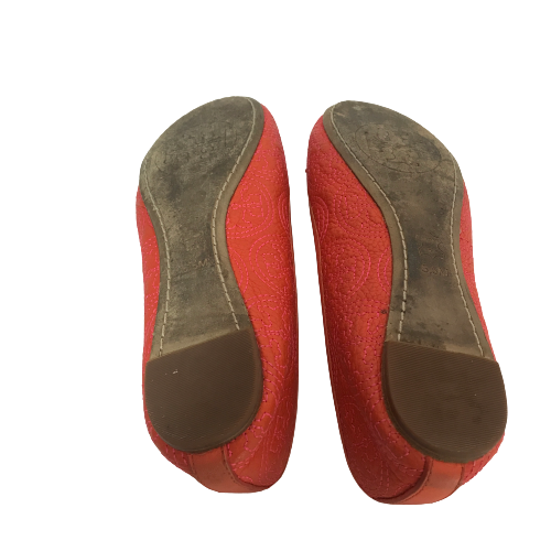 Tory Burch Orange Leather Ballet Flats | Pre Loved |