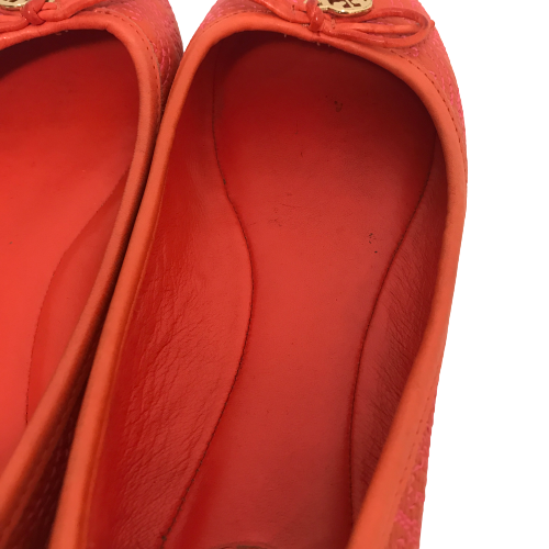 Tory Burch Orange Leather Ballet Flats | Pre Loved |