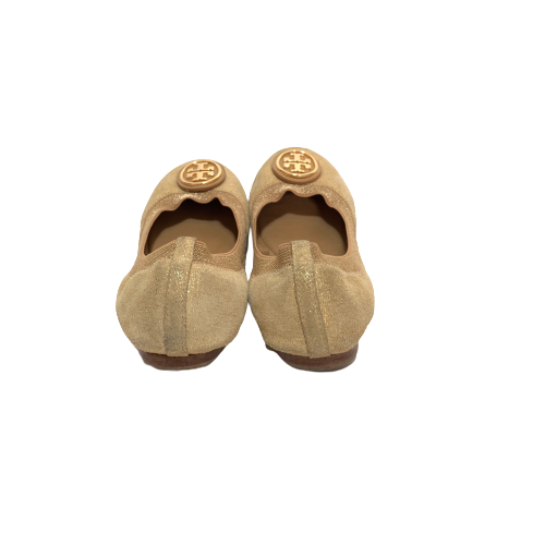 Tory Burch Gold Metallic Caroline Ballet Flats | Pre Loved |