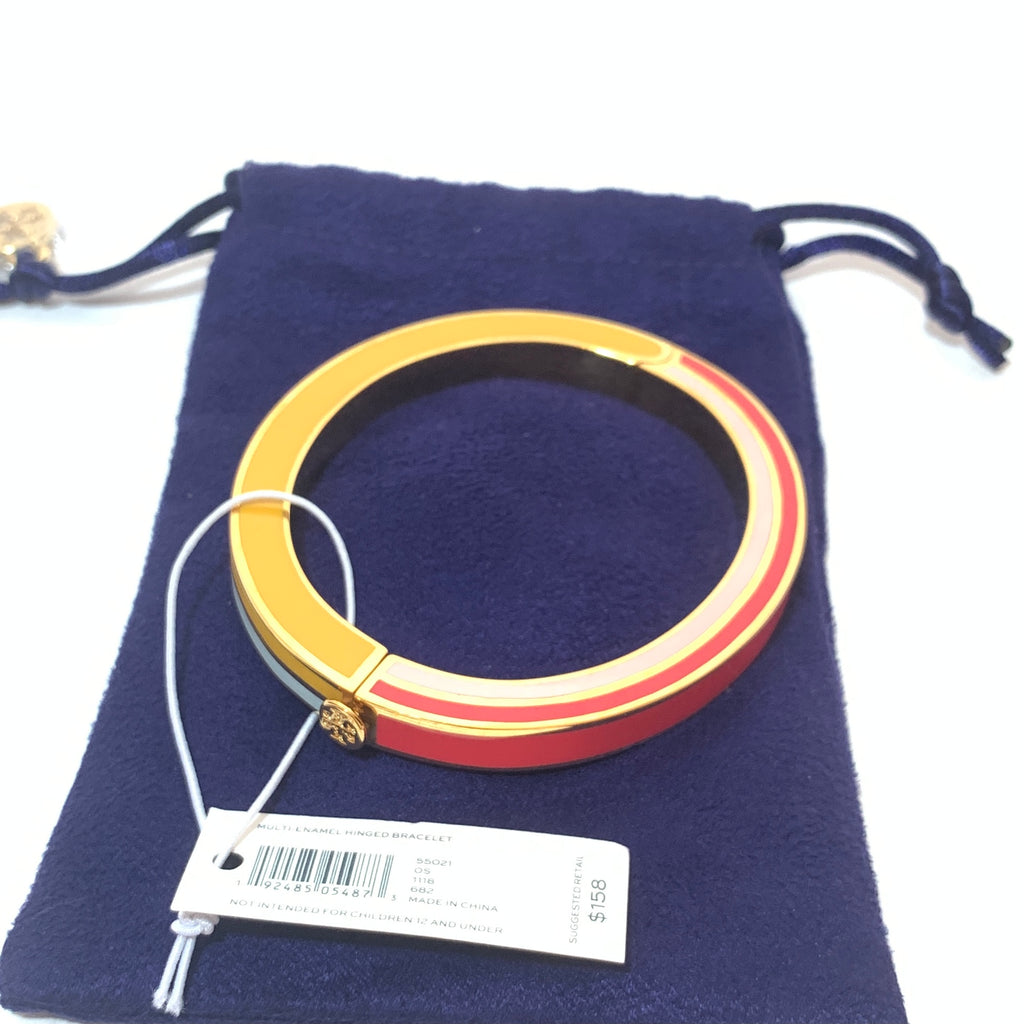 Tory Burch Multi-Enamel Hinged Bracelet | Brand New |