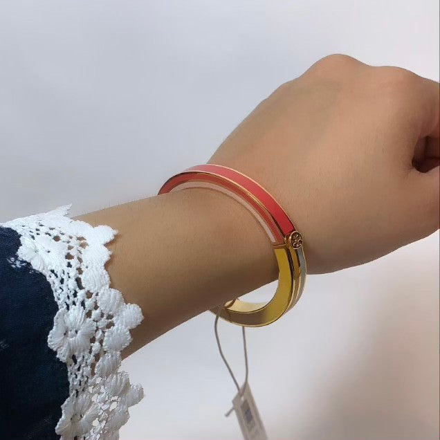 Tory Burch Multi-Enamel Hinged Bracelet | Brand New |