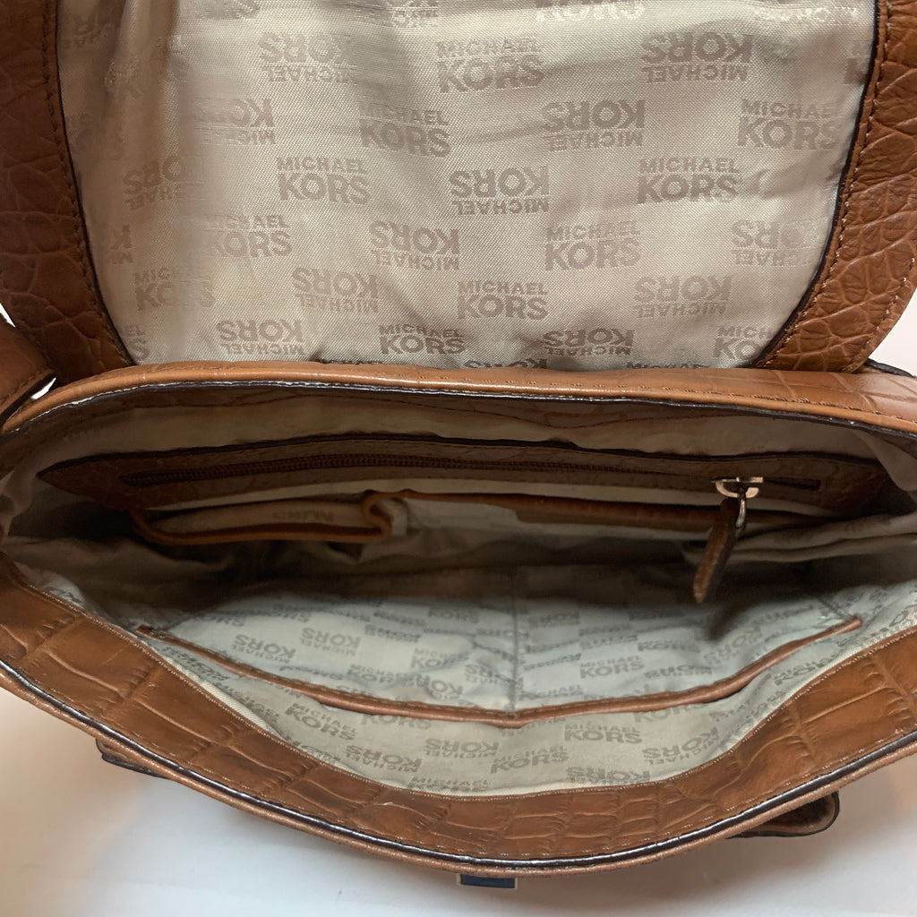 Michael Kors Tan Croc Print Leather Satchel | Pre Loved |