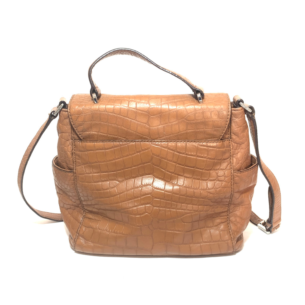 Michael Kors Tan Croc Print Leather Satchel | Pre Loved |