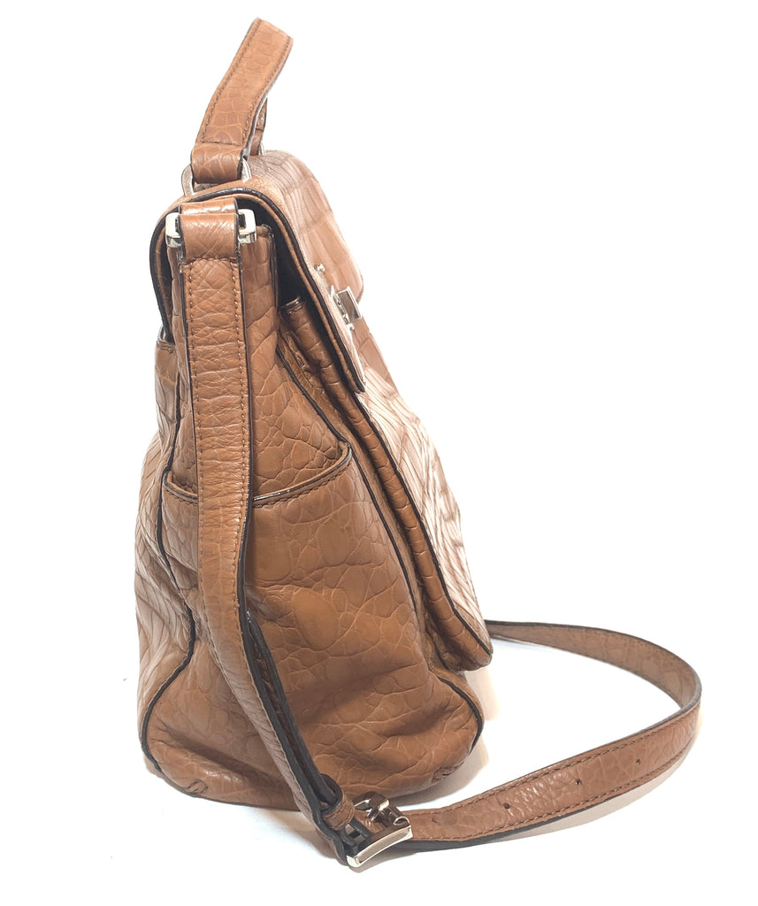 Michael Kors Tan Croc Print Leather Satchel | Pre Loved |