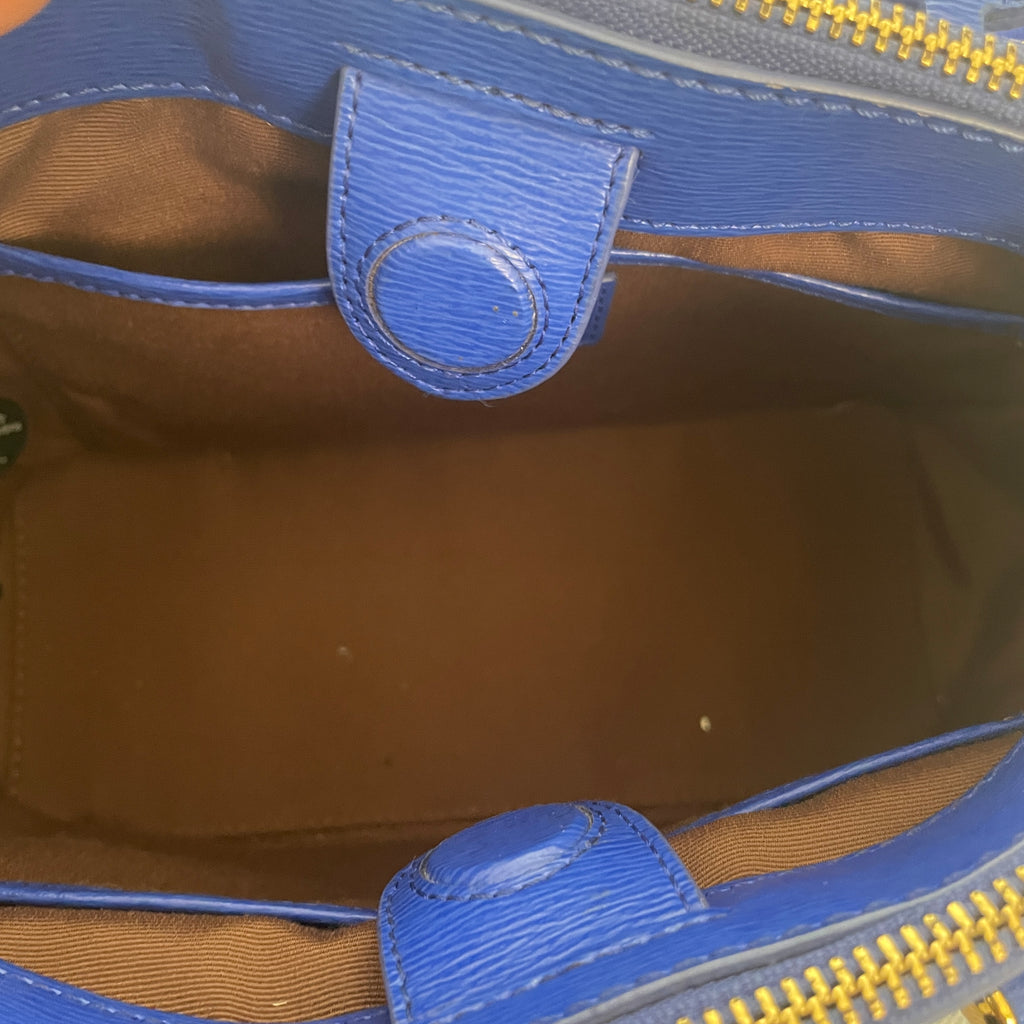 Ralph Lauren Electric Blue Leather Satchel | Gently Used |