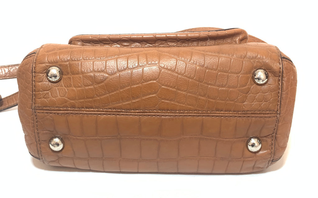 Michael Kors Tan Croc Print Leather Satchel | Pre Loved |