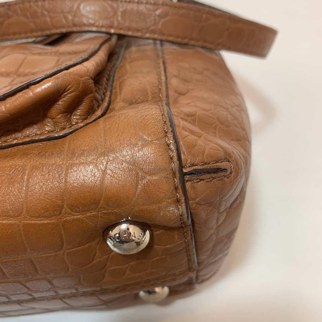 Michael Kors Tan Croc Print Leather Satchel | Pre Loved |