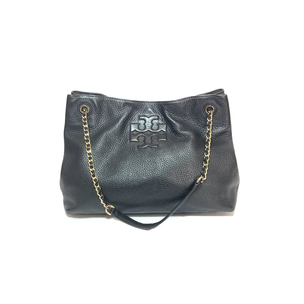 Tory Burch Thea Black Pebbled Leather Shoulder Bag | Pre Loved |