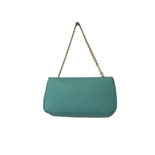 Salvatore Ferragamo Turquoise Leather 'Luciana' Chain Flap Bag | Pre Loved |