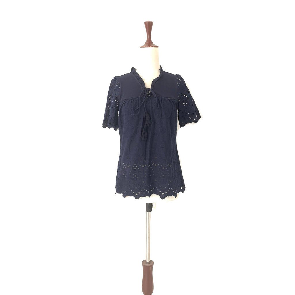 NEXT Blue Lace Cotton Top | Pre Loved |