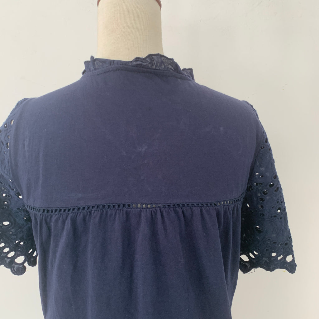 NEXT Blue Lace Cotton Top | Pre Loved |