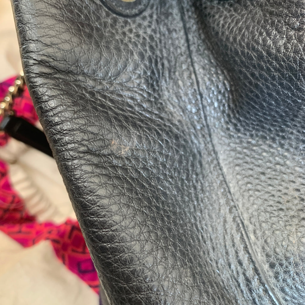 Tory Burch Thea Black Pebbled Leather Shoulder Bag | Pre Loved |