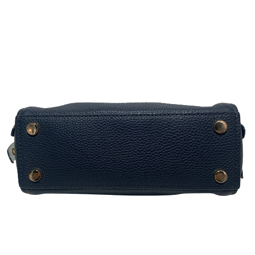 Michael Kors Navy Pebbled Leather 'Bristol' Floral Applique Small Tote | Gently Used |