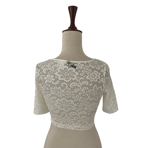 H&M White Lace Crop Top | Gently Used |