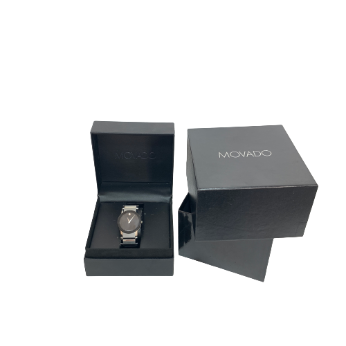 Movado Stainless Steel Black Sapphire Crystal Unisex Watch | Gently Used |