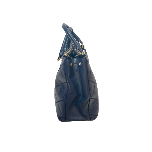 Tory Burch 'Robinson' Navy Leather Stitched Tote | Gently Used |