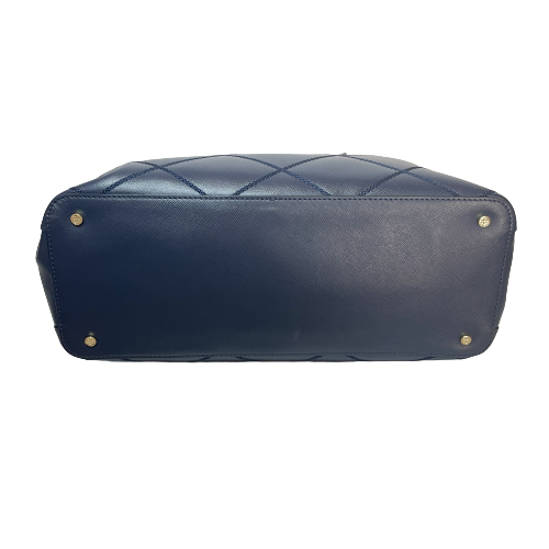 Tory Burch 'Robinson' Navy Leather Stitched Tote | Gently Used |