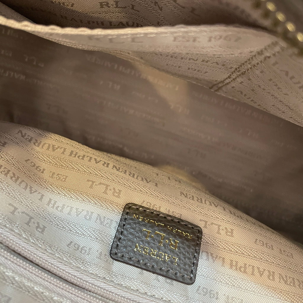 Lauren Ralph Lauren Grey Leather 'Carrington' Satchel | Like New |