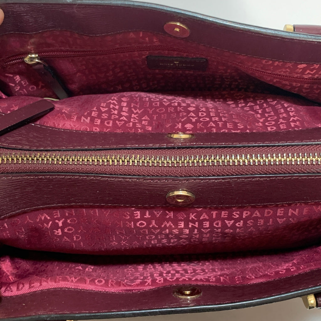 Kate Spade Maroon Leather Satchel | Pre Loved |