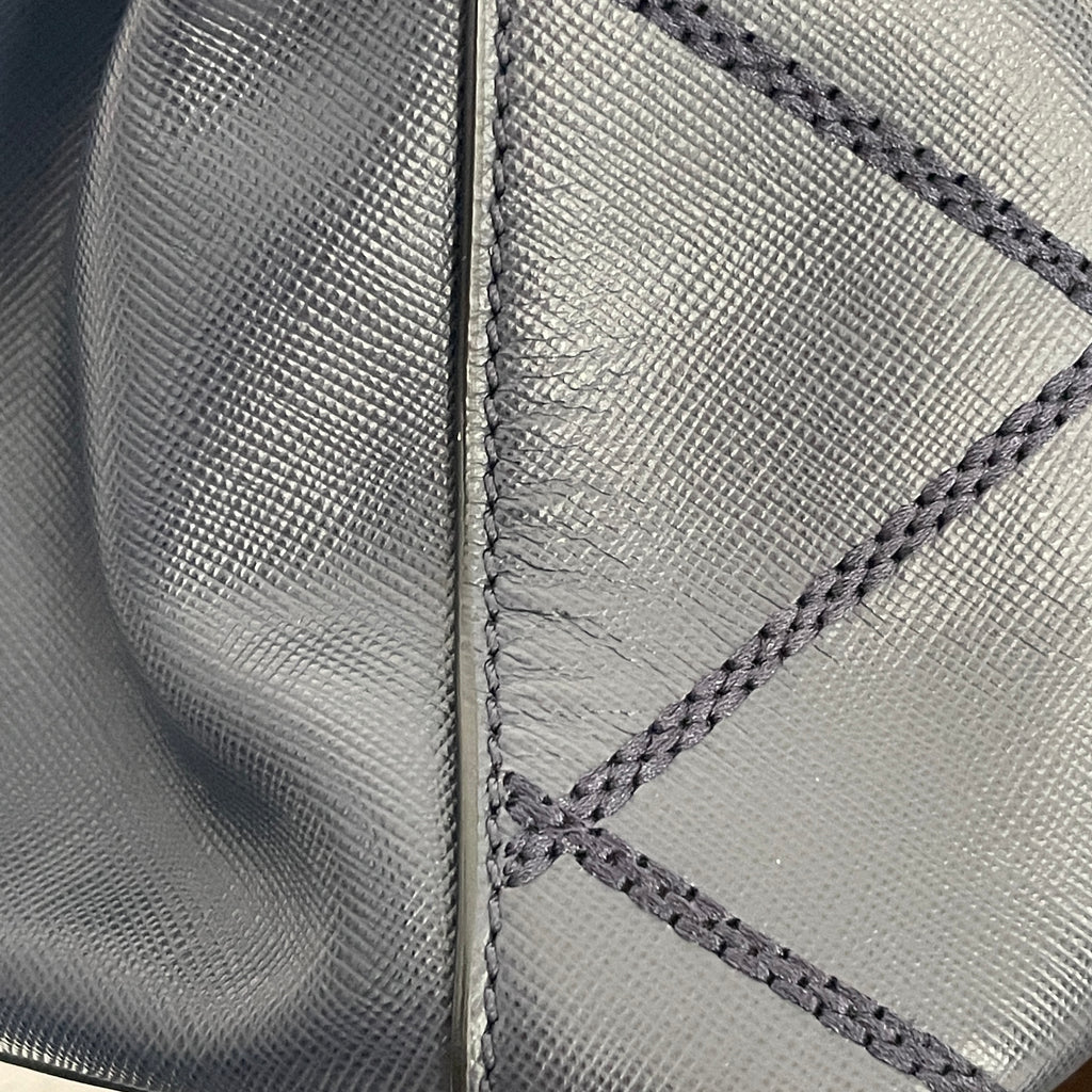 Tory Burch 'Robinson' Navy Leather Stitched Tote | Gently Used |