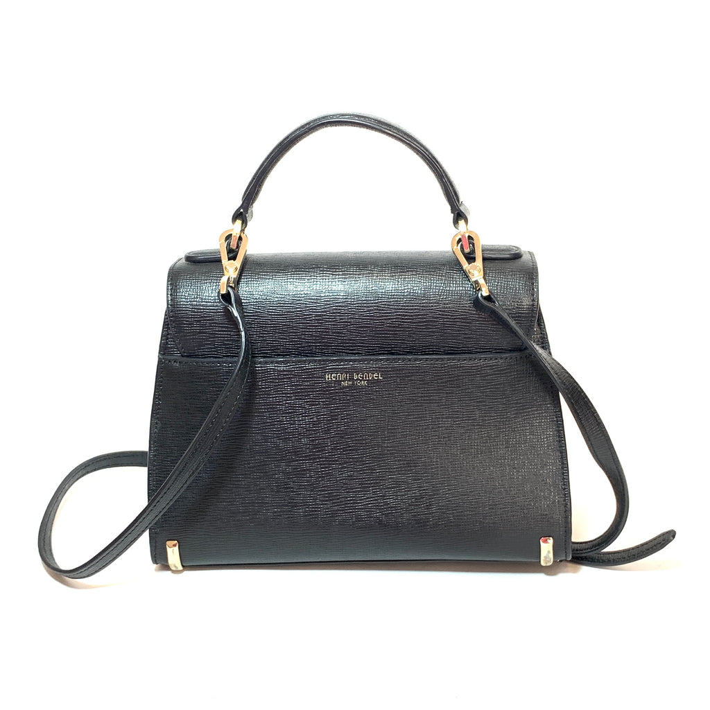 Henri Bendel Black Leather Satchel | Pre Loved |