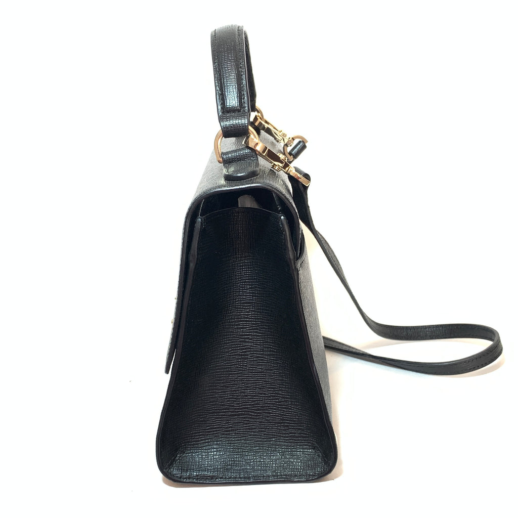 Henri Bendel Black Leather Satchel | Pre Loved |