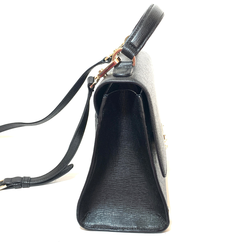 Henri Bendel Black Leather Satchel | Pre Loved |