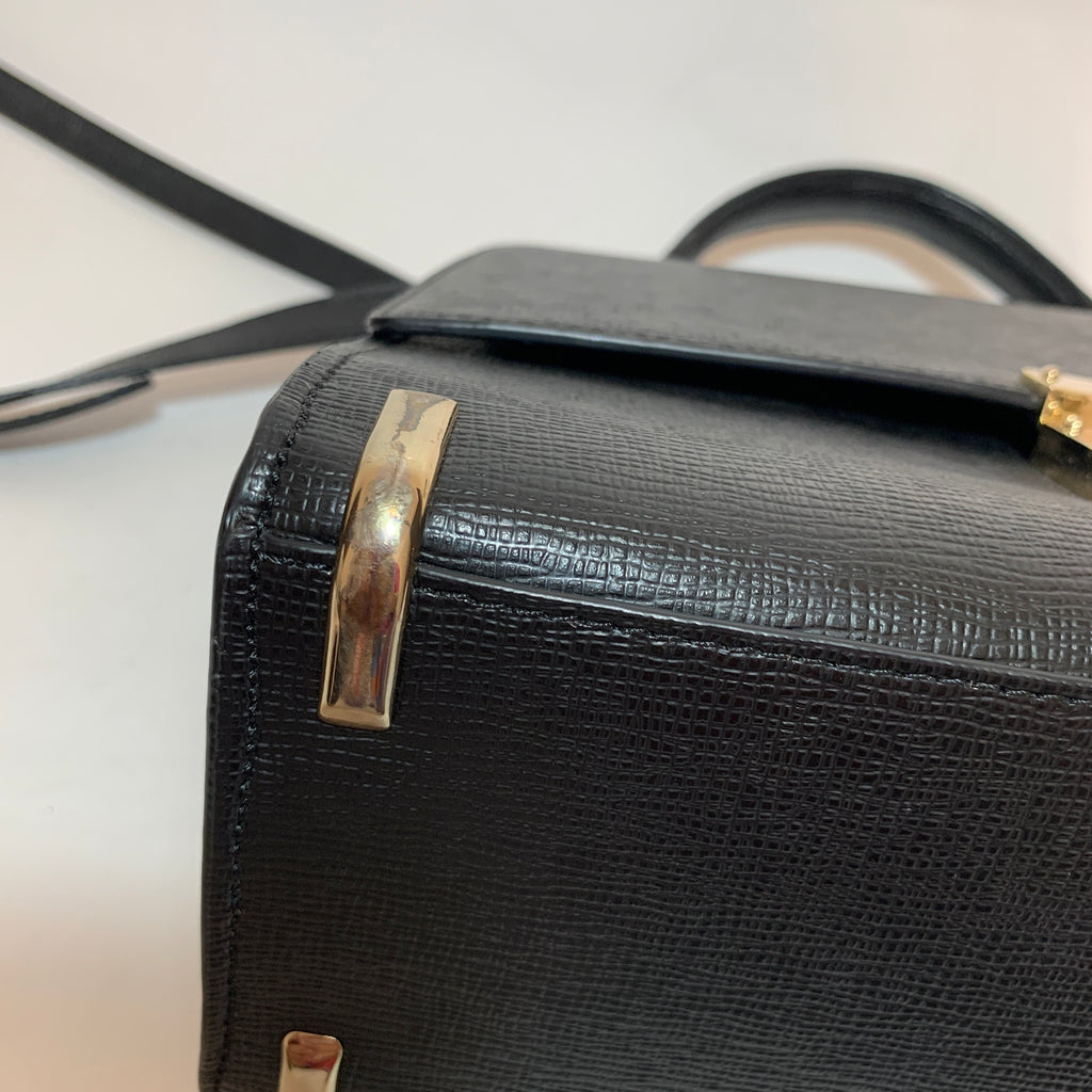 Henri Bendel Black Leather Satchel | Pre Loved |